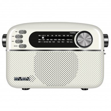 Boxa portabila SVEN SRP-505, White / 3W / Bluetooth / FM/AM/SW Radio / USB / microSD