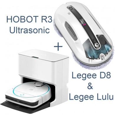 Set HOBOT &rdquo;Vacuum Cleaning Robot Legee D8 + Legee LuLu + Window Cleaning Robot R3&rdquo;