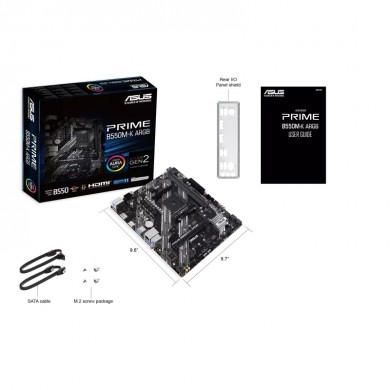 Placa de baza ASUS PRIME B550M-K ARGB / AM4 / B550 / DDR4 / mATX