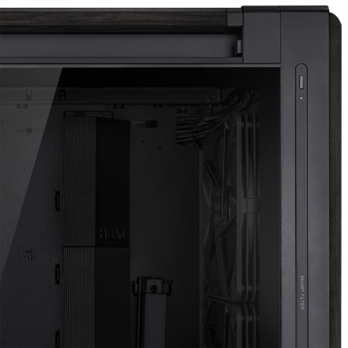 Carcasa ASUS ProArt PA602 Wood Edition- Glass Panel/ no PSU / 2x220mm, 1x140mm fan/ EATX/ Black