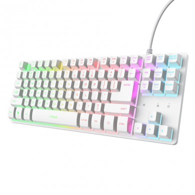 Tastatura Gaming Trust GXT 833W Thado TKL, USB, White