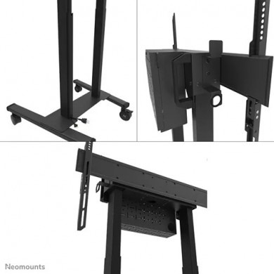 Suport TV motorizat de podea, rezistent, cu roti, pentru 55-100&rdquo; Neomounts FL55-875BL1