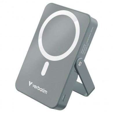 Power Bank Magnetica Wireless cu suport Verbatim Charge'n'Go / 10000 mAh / Gray