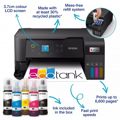 MFD cu CISS Epson EcoTank L3560 / A4 / Wi-Fi / Black
