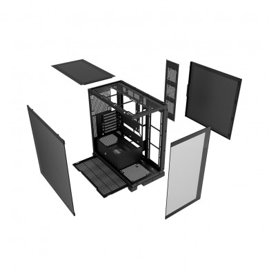 Carcasa 1STPLAYER Mi8 / no PSU / Side-Window / 7x120mm / ATX / Black