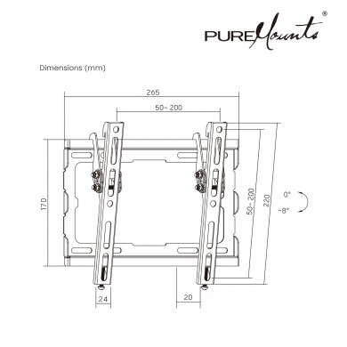Suport TV de perete pentru 23-43&rdquo; PureMounts BT210
