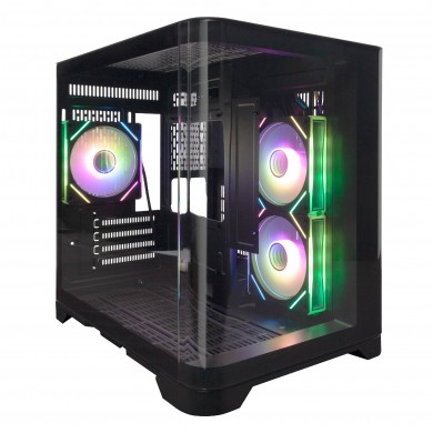 Carcasa 1STPLAYER UV5 / no PSU / Side-Window / 3x120mm / mATX / Black