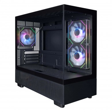 Carcasa 1STPLAYER Mi5 / no PSU / Side-Window / 3x120mm / mATX / Black