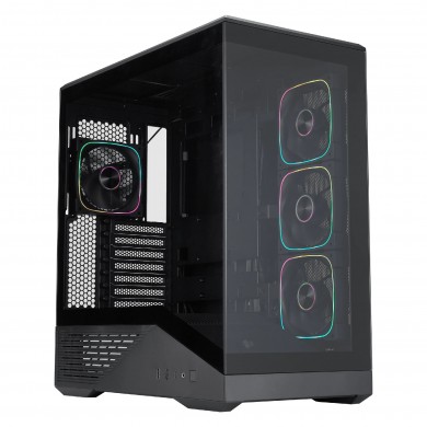 Carcasa 1STPLAYER GM7 / w/oPSU / Side-Window / 3x120mm / ATX / Black