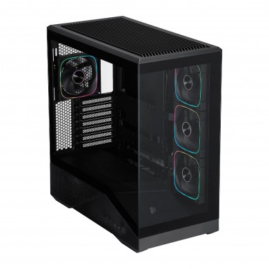 Carcasa 1STPLAYER GM7 / w/oPSU / Side-Window / 3x120mm / ATX / Black