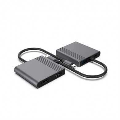 Adaptor Multi-port Gembird A-CM-COMBO3-04/ USB-C/ USB3.2Gen1/ 1xUSB-C/ 2xHDMI