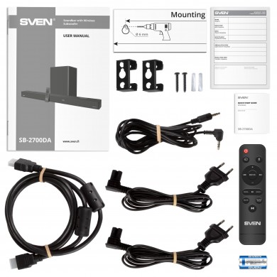 Soundbar cu subwoofer wireless SVEN SB-2700DA / 450W RMS / Bluetooth