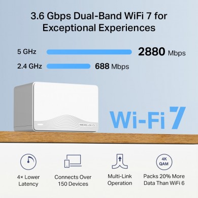 Mesh Wi-Fi System MERCUSYS Halo H25BE (2-pack) / AC3600 Dual Band / 3 x Gigabit LAN Port