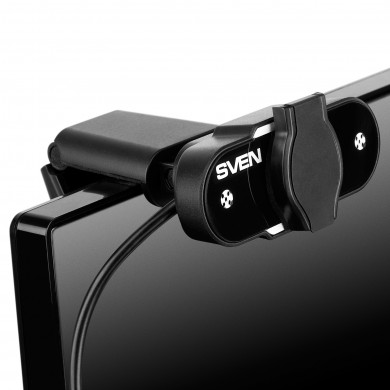 Camera SVEN IC-915 HD, Microphone, 720p/30fps HD pixel CMOS sensor, USB2.0, 3.5mm jack, Protective lens shield, Black