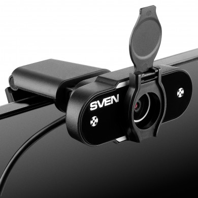 Camera SVEN IC-915 HD, Microphone, 720p/30fps HD pixel CMOS sensor, USB2.0, 3.5mm jack, Protective lens shield, Black