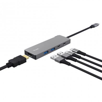 Adaptor multiport Trust Dalyx/ USB-C/ 2xUSB-A/ 2xUSB-C/ HDMI Adaptor multiport Trust Dalyx/ USB-C/ 2xUSB-A/ 2xUSB-C/ HDMI