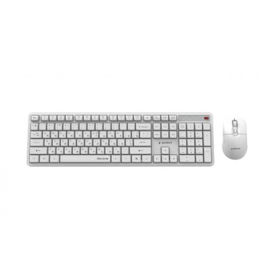 Tastatura si Mouse Wireless Gembird KBS-WMS-01-W-CYRL, White