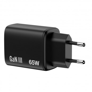 Incarcator USB VERBATIM Essentials GaN Charger 65W / 2x USB-C, 1x USB-A / Black