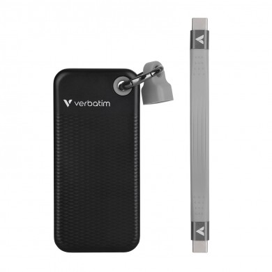M.2 SSD Extern Verbatim Pocket / 256GB  / USB 3.2 Gen 2 / Black/Grey