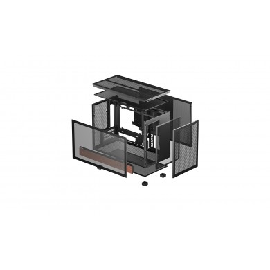 Carcasa DEEPCOOL CH260 WOOD / w/oPSU / Side-Window / mATX