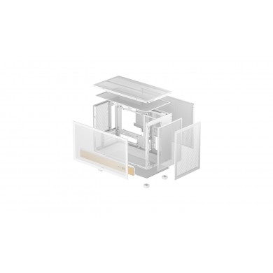 Carcasa DEEPCOOL CH260 WOOD WH / w/oPSU / Side-Window / mATX