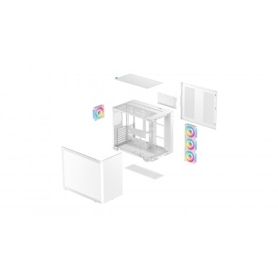 Carcasa DEEPCOOL CG530U 4F WH / w/oPSU / Side panel / 4x A-RGB 120mm / ATX