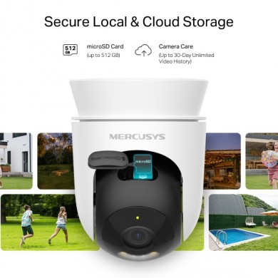 Camera inteligenta PTZ Wi-Fi pentru exterior MERCUSYS MC510, White