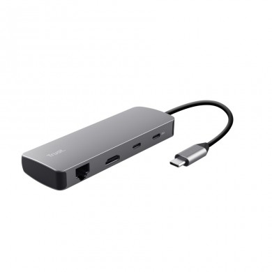 Adaptor multiport USB-C 8 in 1Trust Dalyx / HDMI/ PD 3.0/ LAN/ 2хUSB-C/ 2xUSB-A/ SD/ microSD Adaptor multiport USB-C 8 in 1Trust Dalyx / HDMI/ PD 3.0/ LAN/ 2хUSB-C/ 2xUSB-A/ SD/ microSD