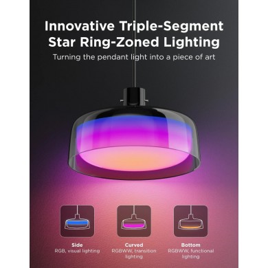 Lampa inteligenta de tavan GOVEE Pendant Light Round 15” Lampa inteligenta de tavan GOVEE Pendant Light Round 15”