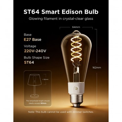 Bec inteligent Edison GOVEE ST64 (2Packs) E27 Bec inteligent Edison GOVEE ST64 (2Packs) E27