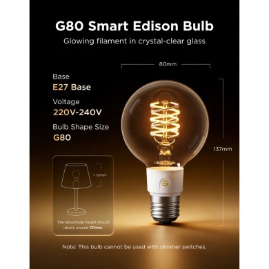 Bec inteligent Edison GOVEE G80 (2 Pack) E27 Bec inteligent Edison GOVEE G80 (2 Pack) E27