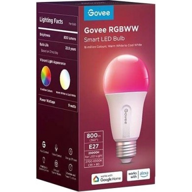 Bec LED inteligent GOVEE RGBWW (1 Pack) E27 Bec LED inteligent GOVEE RGBWW (1 Pack) E27