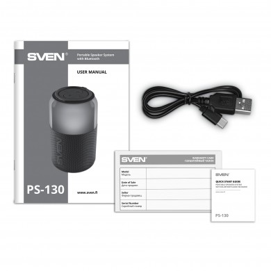 Boxa portabila SVENPS-130 / 12W / Bluetooth / 1800 mAh/ Red