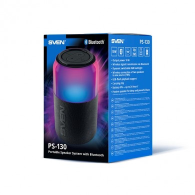 Boxa portabila SVENPS-130 / 12W / Bluetooth / 1800 mAh/ Black