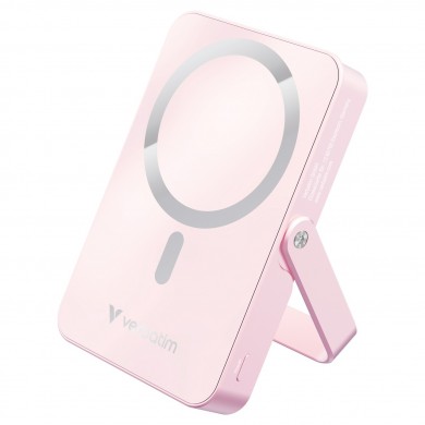 Power Bank Magnetic Wireless cu suport Charge'n'Go / 10000 mAh / Pink