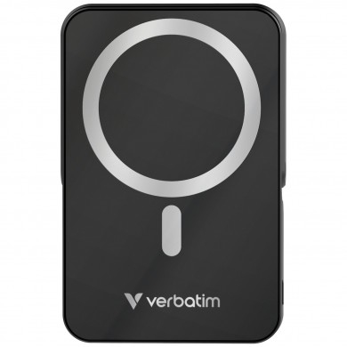 Power Bank Magnetic Wireless cu suport Verbatim Charge'n'Go / 10000 mAh / Black