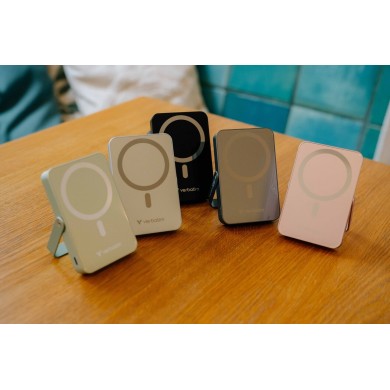 Power Bank Magnetic Wireless cu suport Verbatim Charge'n'Go / 10000 mAh / Black