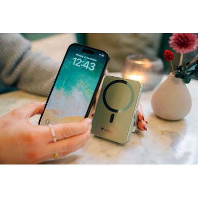 Power Bank Magnetic Wireless cu suport Verbatim Charge'n'Go / 10000 mAh / Black