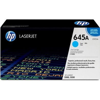 HP 645A (C9731A) Cyan Cartridge for HP LaserJet 5550, 5500, 12000 p. HP 645A (C9731A) Cyan Cartridge for HP LaserJet 5550, 5500, 12000 p.