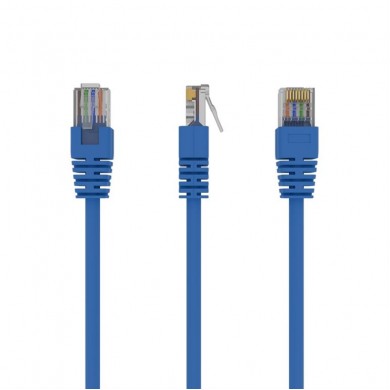 Patch cord cat. 5E PP12-1M/B Blue, 1 m,  molded strain relief 50u" plugs