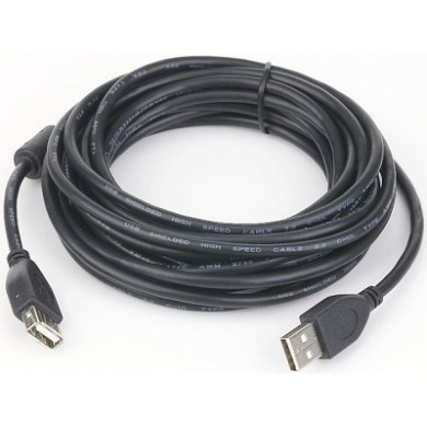 Cable Extension USB2.0 - 3m - Cablexpert CCF-USB2-AMAF-10, Premium quality, 3 m, USB2.0 A-plug A-socket, with Ferrite core, Black