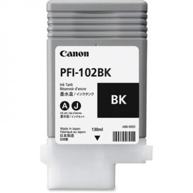 Ink Cartridge Canon PFI-102 B, black, 130ml for iPF500,510,600,605,610,650,655,700,710,720,750,755,760,765