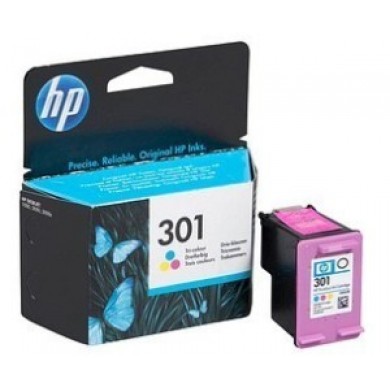 HP 301 (CH562EE) Tri-color Ink Cartridge, 165 pages for HP DESKJET 1000, 1050, 1050A, 2000, 2050, 2050A, 2054A, 3000, 3050, 3050A, 3020A, 3054A