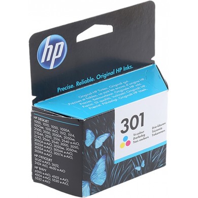 HP 301 (CH562EE) Tri-color Ink Cartridge, 165 pages for HP DESKJET 1000, 1050, 1050A, 2000, 2050, 2050A, 2054A, 3000, 3050, 3050A, 3020A, 3054A