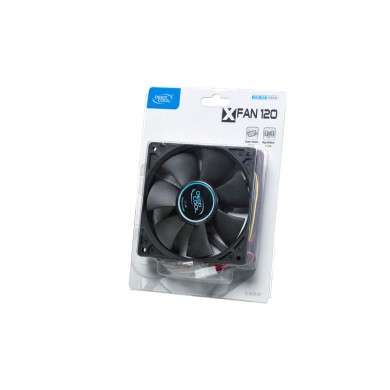 120mm Case Fan - DEEPCOOL &rdquo;XFAN 120&rdquo; Fan, 120x120x25mm, 1300rpm, <25dBa, 44.7CFM, Hydro Bearing, Big 4Pin and 3Pin Molex, Black