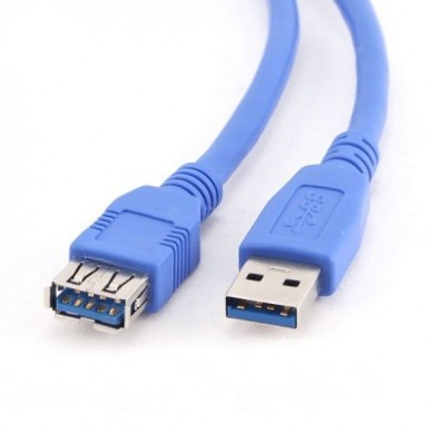 Cable USB3.0  3m - CCP-USB3-AMAF-10, 3 m, USB3.0 super-speed  A-plug A-socket, Gold-plated contacts, Blue
