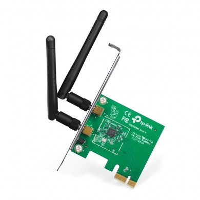 TP-LINK TL-WN881ND  N300 Wireless PCI Express Adapter, Atheros, 2T2R, 300Mbps on 2.4GHz, 802.11n/g/b, 2 detachable antennas
