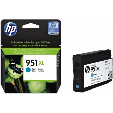 HP 951XL (CN046AE) Cyan Ink Cartridge, for OfficeJet PRO 8100 ePrinter , Pro 8600 Plus e-All-in-One , Pro 8600A (A911a) e-All-in-One , Pro 276dw , Pro 251dw, 1500 pages
