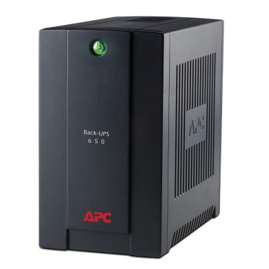 APC Back-UPS BX650CI-RS, 650VA/390W, AVR, 4 x CEE 7/7 Schuko (3 Battery Backup, all 4 Surge Protected), LED indicators, PowerChute USB Port