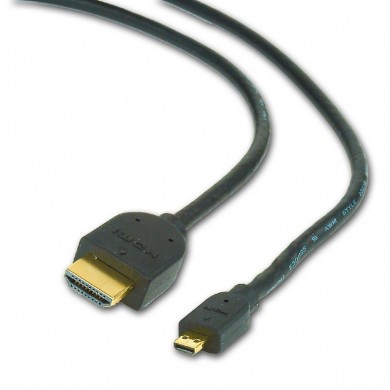Cable microHDMI  1.8m - CC-HDMID-6, 1.8 m, HDMI male to micro D-male, Black cable with gold-plated connectors, Bulk package
